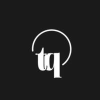 tq logo iniziali monogramma con circolare linee, minimalista e pulito logo disegno, semplice ma di classe stile vettore
