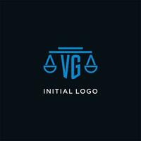 vg monogramma iniziale logo con bilancia di giustizia icona design ispirazione vettore