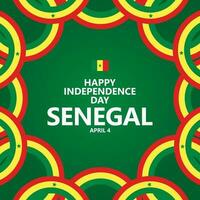 Senegal indipendenza giorno celebrazione vettore modello con circolare nastro bandiere. adatto per sociale media inviare.