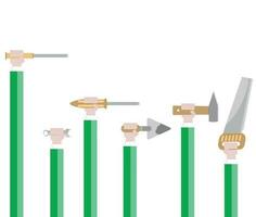 costruzione utensili hold mani. mano attrezzo per costruzione, attrezzatura per opera e riparazione. vettore illustrazione