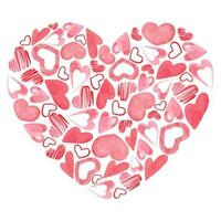 rosa cuore fatto di piccolo cuori. San Valentino S giorno carta vettore