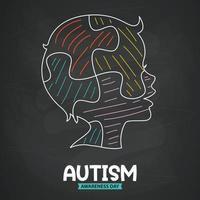 concetto di disegno della consapevolezza dell'autismo vettore