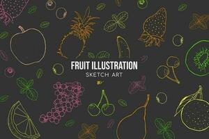 frutta illustrazione schizzo arte sfondo design vettore