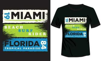 miami spiaggia Surf ciclista Florida maglietta design vettore illustrazione