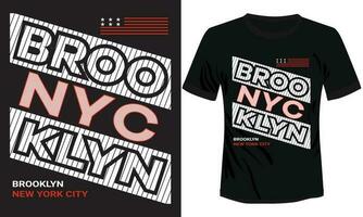 classico retrò stile maglietta design con il brooklyn e nyc testo nero sfondo tipografia vettore design