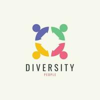 colorato diversità logo modello. icona di unità, amicizia, Comunità e solidarieta. vettore