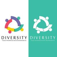 colorato diversità logo modello. icona di unità, amicizia, Comunità e solidarieta. vettore