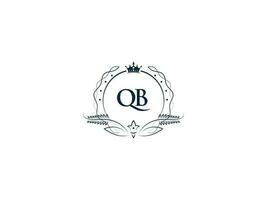 premio reale corona qb logo, unico lettera qb bq logo icona vettore Immagine design