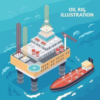 illustrazione vettoriale di composizione isometrica industria petrolifera