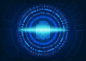 impronta digitale scanner tecnologia inteligente sfondo Usato per identità verifica per accesso importante informazione. esso è un' tecnologia per proteggere personale informazione. moderno ingegneria tecnologia. vettore