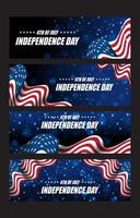 set di carte del 4 luglio per il giorno dell'indipendenza vettore