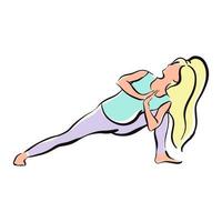 ragazza incinta che fa yoga per le donne incinte. fitness, sport per donne incinte. illustrazione vettoriale