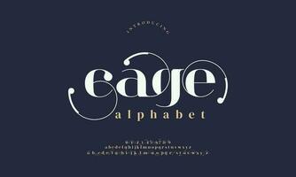 gabbia elegante alfabeto lettere font e numero. classico lettering minimo moda disegni. tipografia moderno serif font decorativo Vintage ▾ design concetto. vettore illustrazione