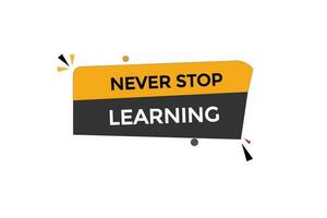 mai fermare apprendimento vettori, cartello, livello bolla discorso mai fermare apprendimento vettore