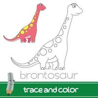 tracciare e colore brontosauro vettore