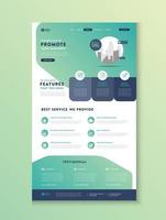 pagina di destinazione del sito web aziendale o pagina di destinazione dell'app o design del telaio del filo dell'interfaccia utente web vettore