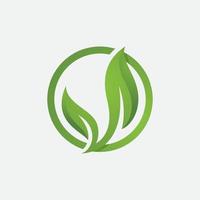 foglia verde elemento ecologico icona vettore logo