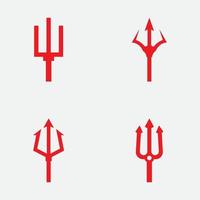 modello di progettazione icona logo tridente rosso vettore