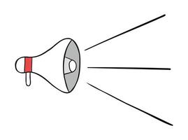fumetto illustrazione vettoriale di megafono e annuncio