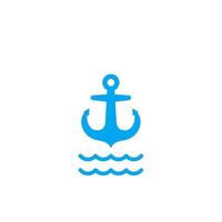 icona di ancoraggio su bianco vettore