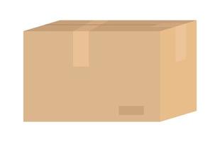 scatola di cartone marrone chiuso consegna trasporto post concetto stock illustrazione vettoriale isolato su sfondo bianco in stile cartone animato piatto