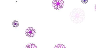 modello doodle vettoriale rosa chiaro con fiori.