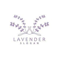 lavanda logo, semplice elegante viola fiore pianta vettore, saluto carta disegno, striscione, fiore ornamento, lavanda mano disegnato nozze, icona simbolo illustrazione vettore