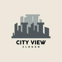 paesaggio urbano logo, metropoli orizzonte disegno, città edificio vettore, icona simbolo illustrazione vettore