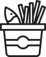 pesce e patatine fritte icona vettore Immagine.