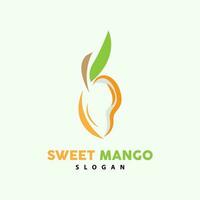 Mango logo, fresco frutta vettore, astratto linea stile disegno, icona modello illustrazione vettore