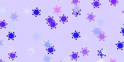 sfondo vettoriale viola chiaro con simboli di virus.