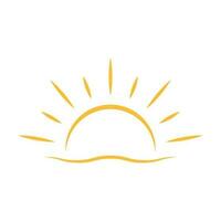 un mezzo sole sta tramontando verso il basso icona vettore tramonto concetto per progettazione grafica, logo, sito web, social media, app mobile, illustrazione dell'interfaccia utente