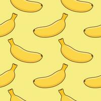esotico senza soluzione di continuità modello con giallo banane su colorato sfondo. colorato Banana senza soluzione di continuità modello su sfondo illustrazione vettore