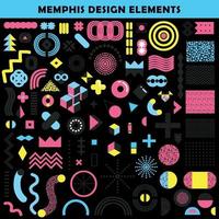 elementi di design di Memphis impostare illustrazione vettoriale