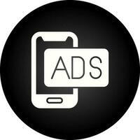 icona della linea pubblicitaria mobile vettore