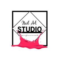 modello di progettazione del logo di nail art studio vettore