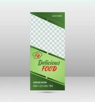 cibo roll up banner design vettore