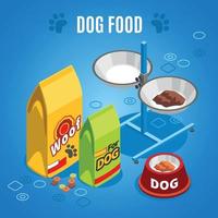 illustrazione isometrica di vettore della composizione nel cibo per cani