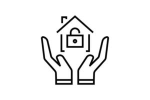 mani icona Tenere casa. i proprietari di abitazione assicurazione vettore icona per vero proprietà. linea icona stile design. semplice vettore design modificabile
