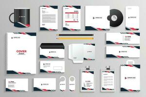 aziendale identità impostato il branding modello design kit. modificabile marca identità con astratto sfondo colore per attività commerciale azienda vettore
