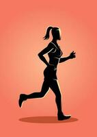 figura femminile che fa jogging vettore