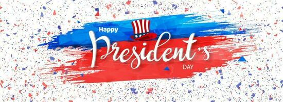 astratto spazzola ictus su dipingere macchia sfondo nel americano bandiera colore per del presidente giorno celebrazione intestazione o bandiera design. vettore