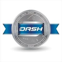 Dash criptovaluta d'argento vettore