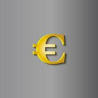 3d Euro dollaro i soldi cartello oro metallo effetto illustratore vettore