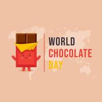 modello di testo della giornata mondiale del cioccolato vettore