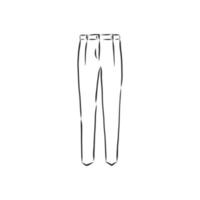disegno tecnico dell'illustrazione di schizzo di vettore di pantaloni classici pantaloni
