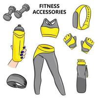 accessori per il fitness in illustrazione vettoriale stile cartoon isolato su uno sfondo bianco