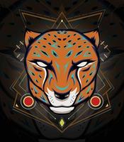 emblema della mascotte del ghepardo per il logo della squadra sportiva vettore