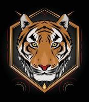 illustrazione della testa della tigre per lo sport di squadra del logo della mascotte della maglietta vettore