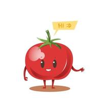 disegno del personaggio dei cartoni animati di pomodoro vettore